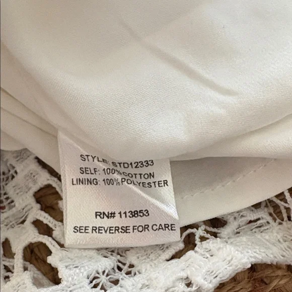 Sugarlips White Eyelet V-Neck Ruffle Hem Mini Dress Small - Picture 4 of 4